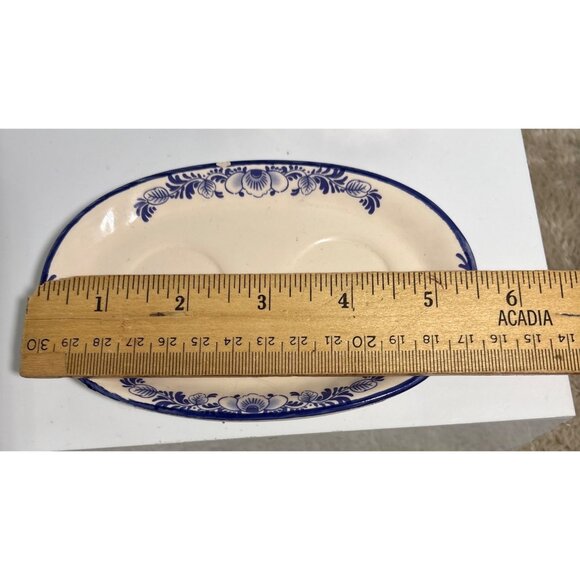 Delft Salt & Pepper Shakers With Tray Set Blue Ceramic Holland 11038 - Picture 5 of 10